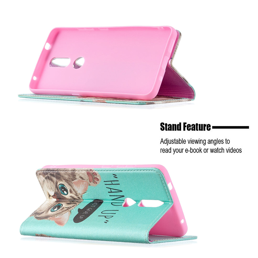 Auto-absorbed Pattern Printing PU Leather Stand Case for Nokia 2.4