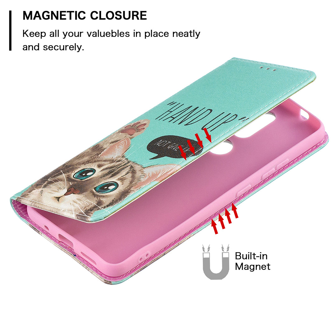 Auto-absorbed Pattern Printing PU Leather Stand Case for Nokia 2.4