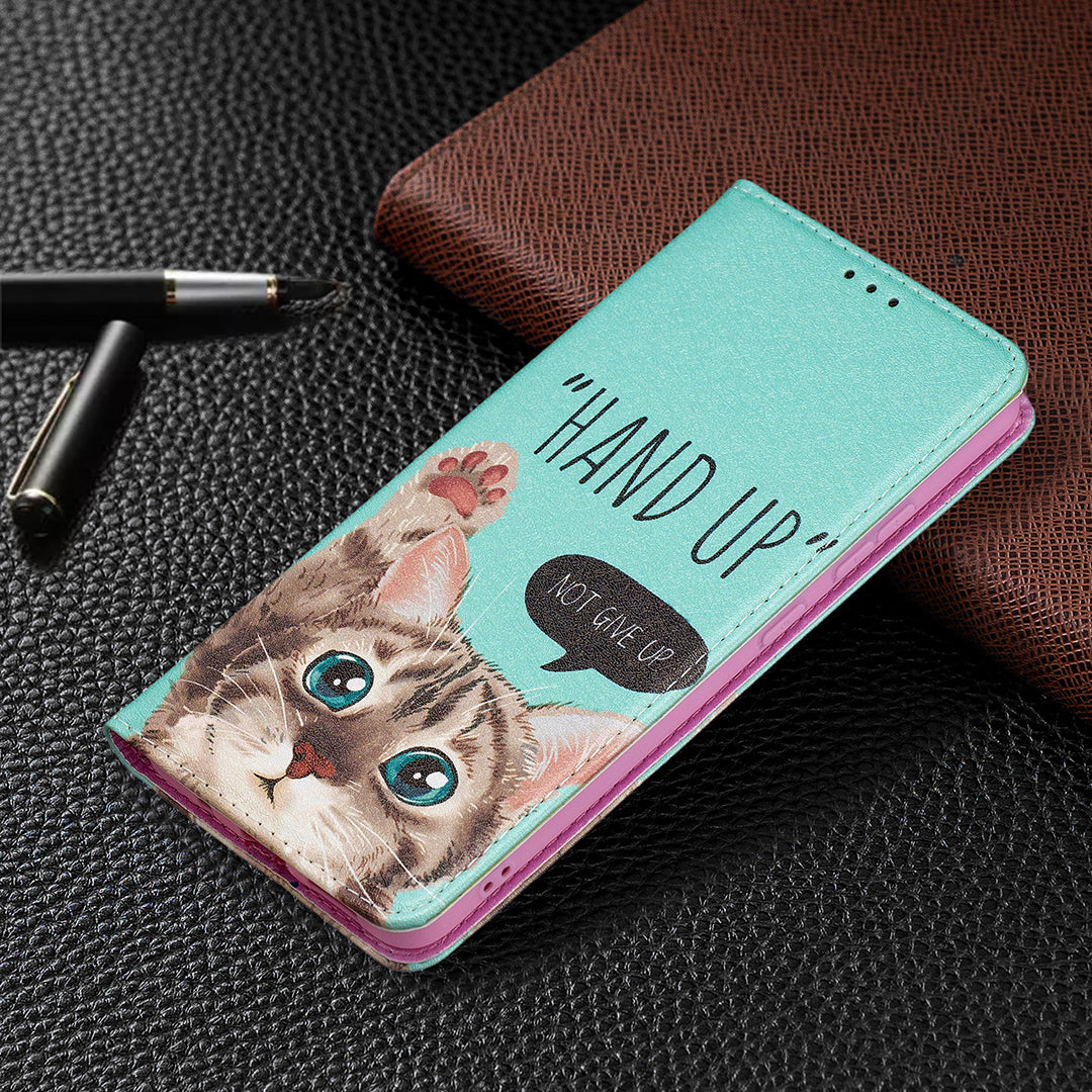 Auto-absorbed Pattern Printing PU Leather Stand Case for Nokia 2.4