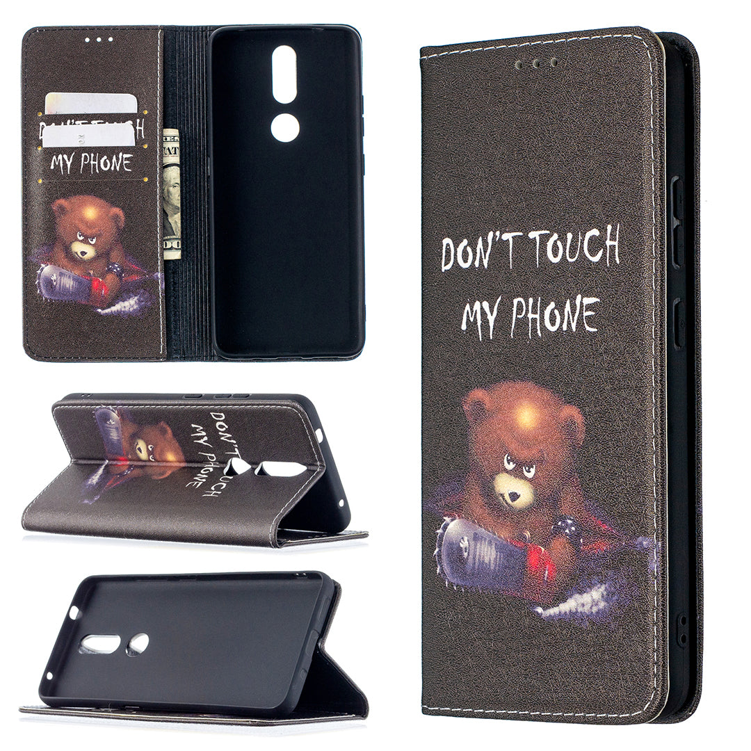Auto-absorbed Pattern Printing PU Leather Stand Case for Nokia 2.4