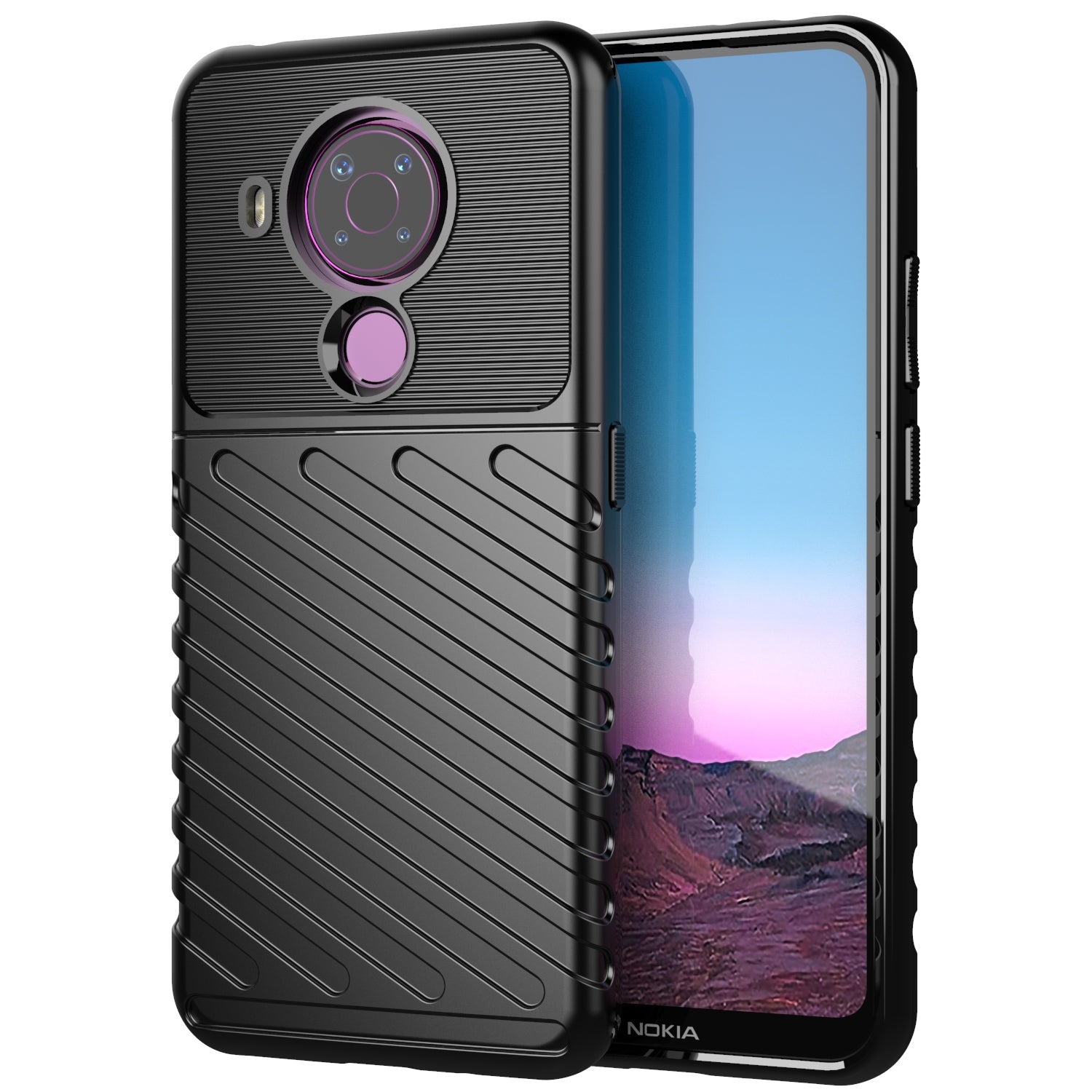 Thunder Series Twill Texture TPU Phone Cover for Nokia 5.4 Case