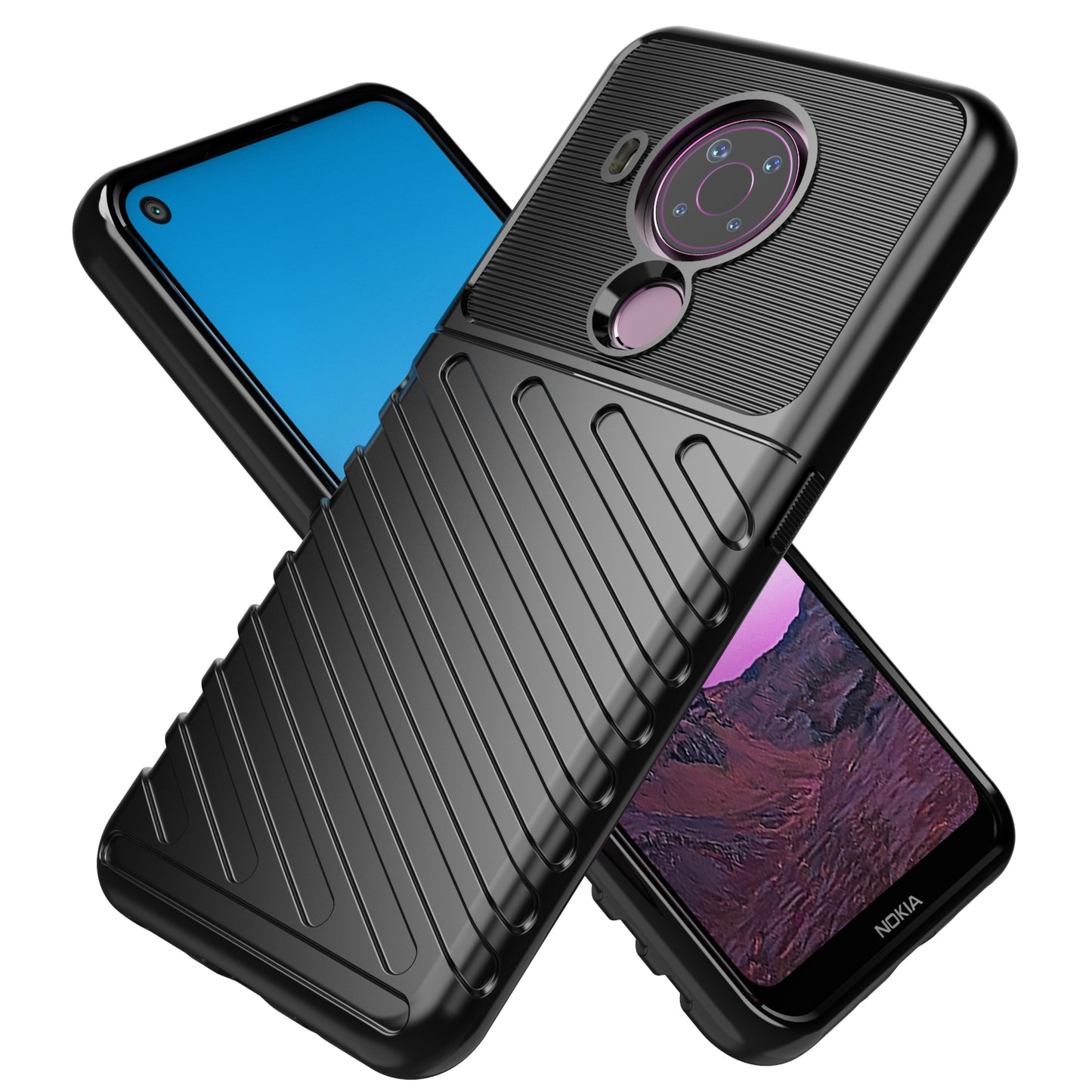 Thunder Series Twill Texture TPU Phone Cover for Nokia 5.4 Case