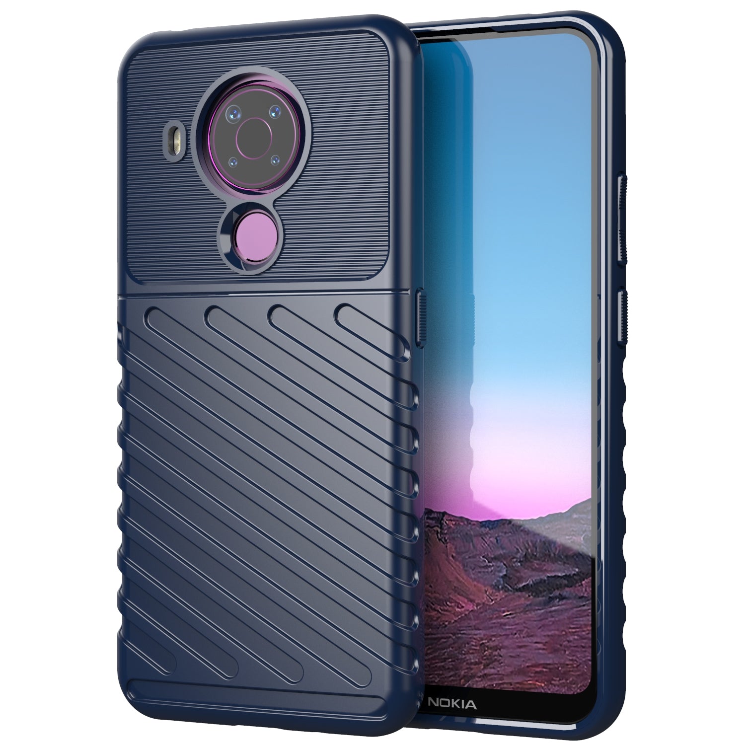 Thunder Series Twill Texture TPU Phone Cover for Nokia 5.4 Case