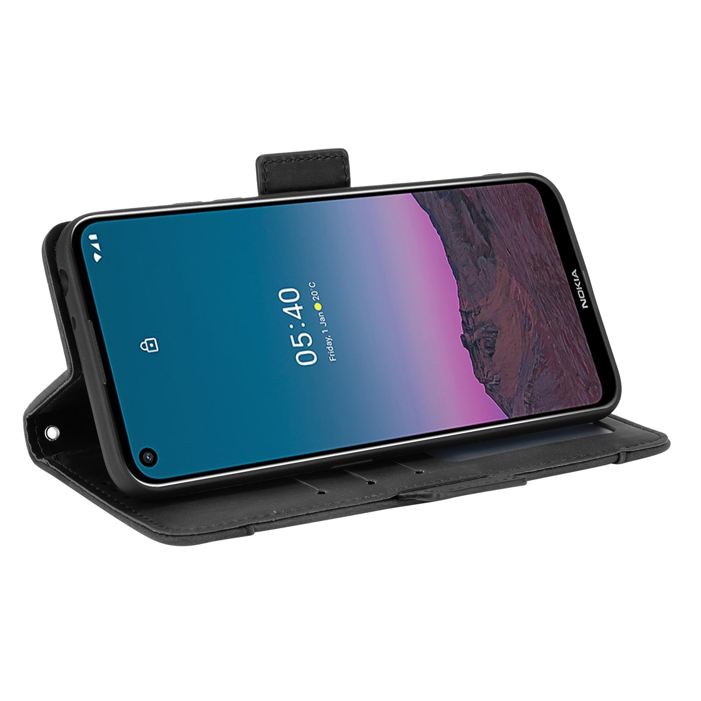 Leather Phone Wallet Design Stand Feature Protective Cover Case with Multiple Card Slots for Nokia 5.4
