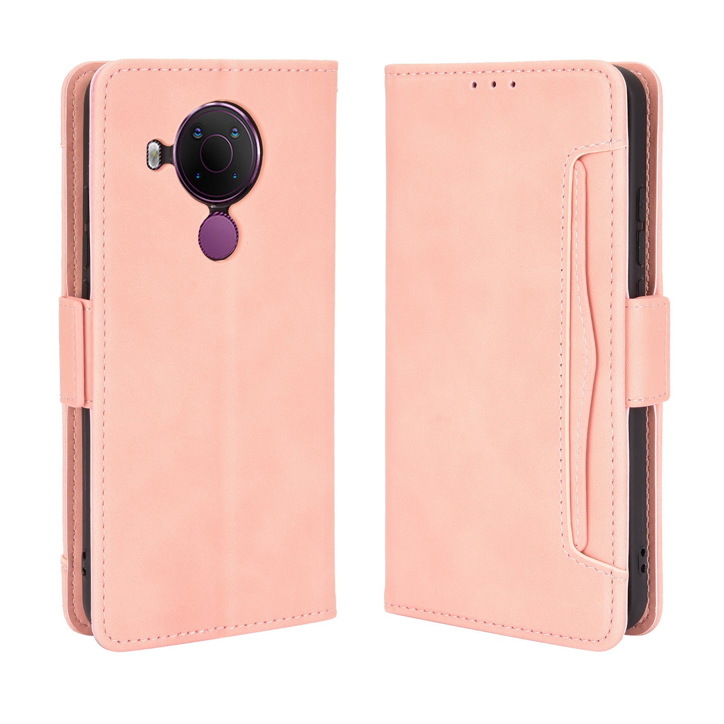 Leather Phone Wallet Design Stand Feature Protective Cover Case with Multiple Card Slots for Nokia 5.4