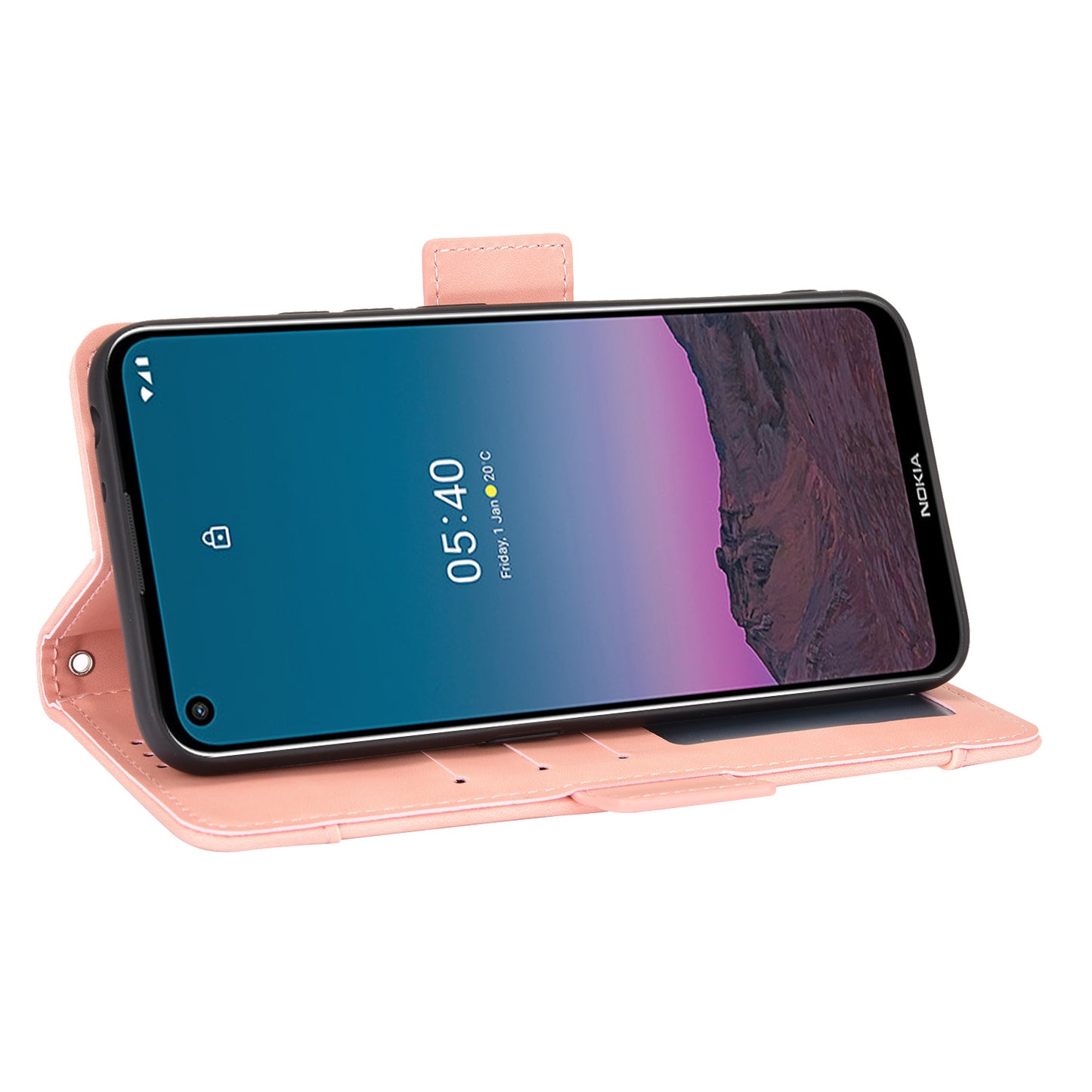 Leather Phone Wallet Design Stand Feature Protective Cover Case with Multiple Card Slots for Nokia 5.4
