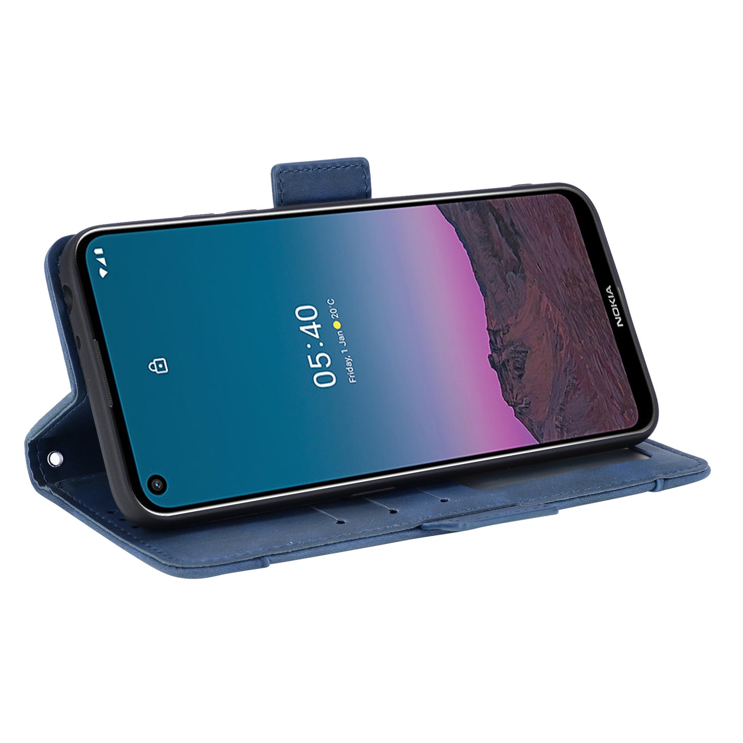 Leather Phone Wallet Design Stand Feature Protective Cover Case with Multiple Card Slots for Nokia 5.4