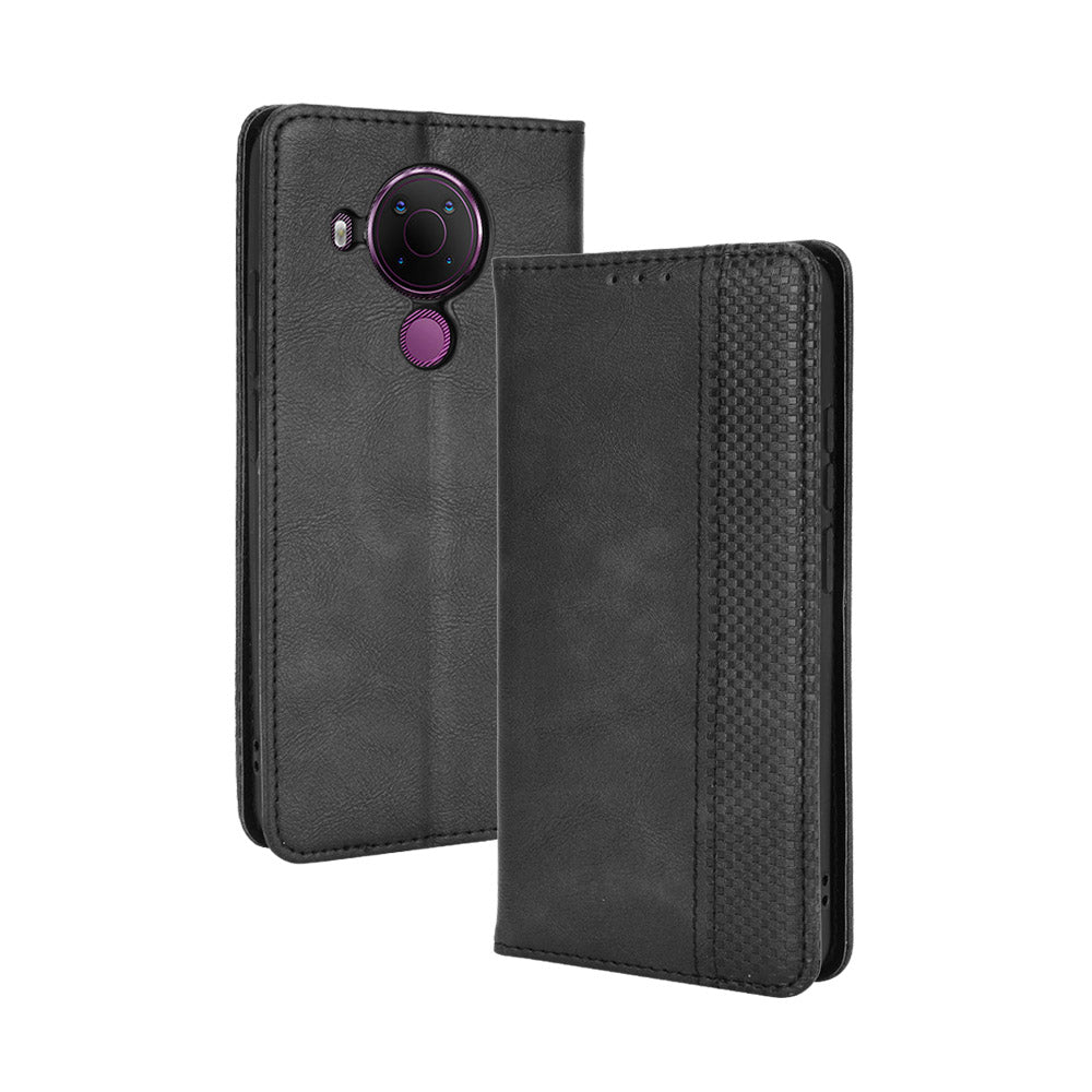 Magnetic Vintage Style Wallet Stand Phone Case Cover for Nokia 5.4