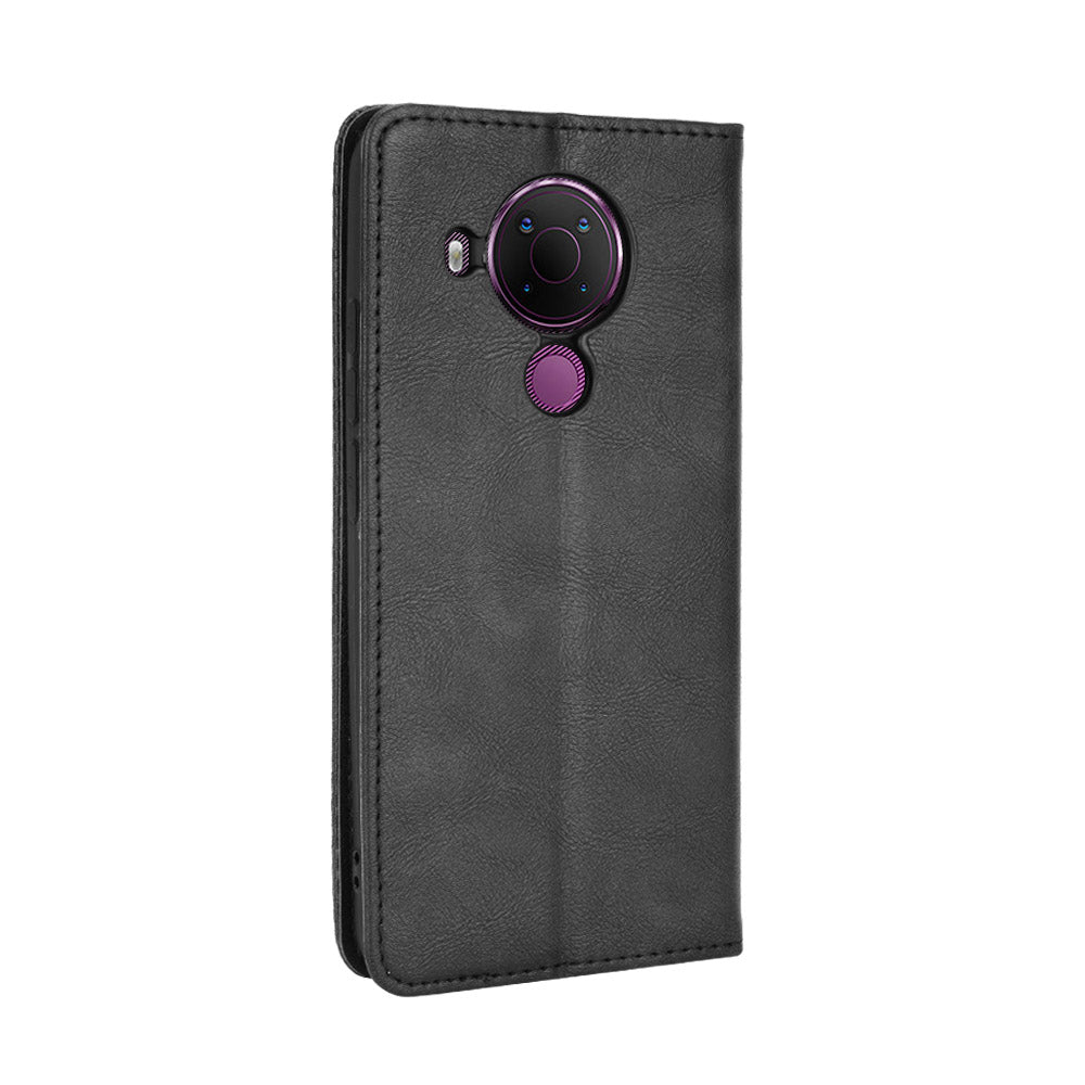 Magnetic Vintage Style Wallet Stand Phone Case Cover for Nokia 5.4