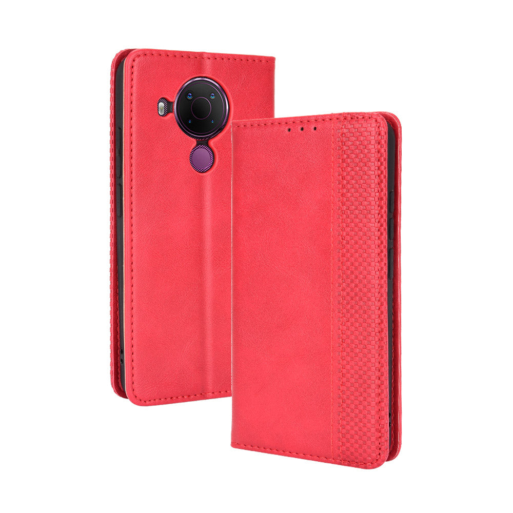 Magnetic Vintage Style Wallet Stand Phone Case Cover for Nokia 5.4