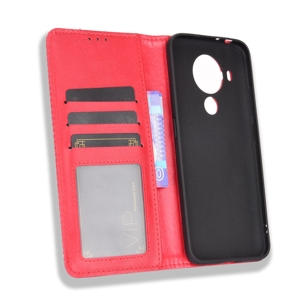 Magnetic Vintage Style Wallet Stand Phone Case Cover for Nokia 5.4
