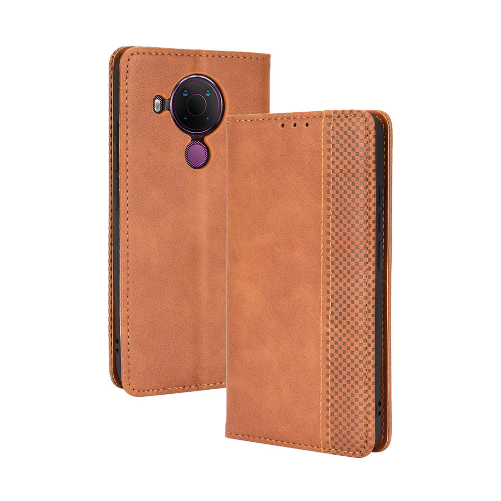 Magnetic Vintage Style Wallet Stand Phone Case Cover for Nokia 5.4