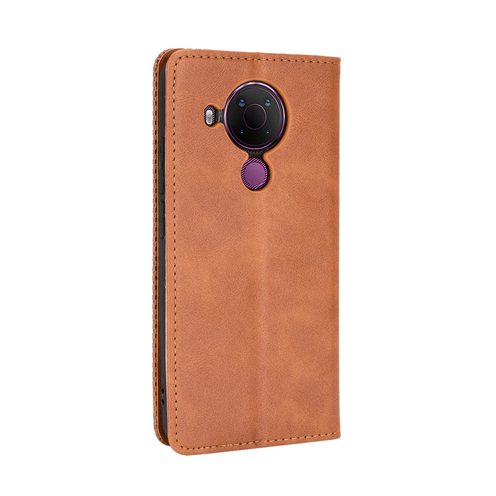 Magnetic Vintage Style Wallet Stand Phone Case Cover for Nokia 5.4