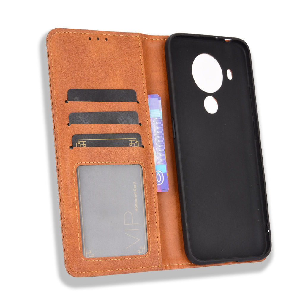 Magnetic Vintage Style Wallet Stand Phone Case Cover for Nokia 5.4
