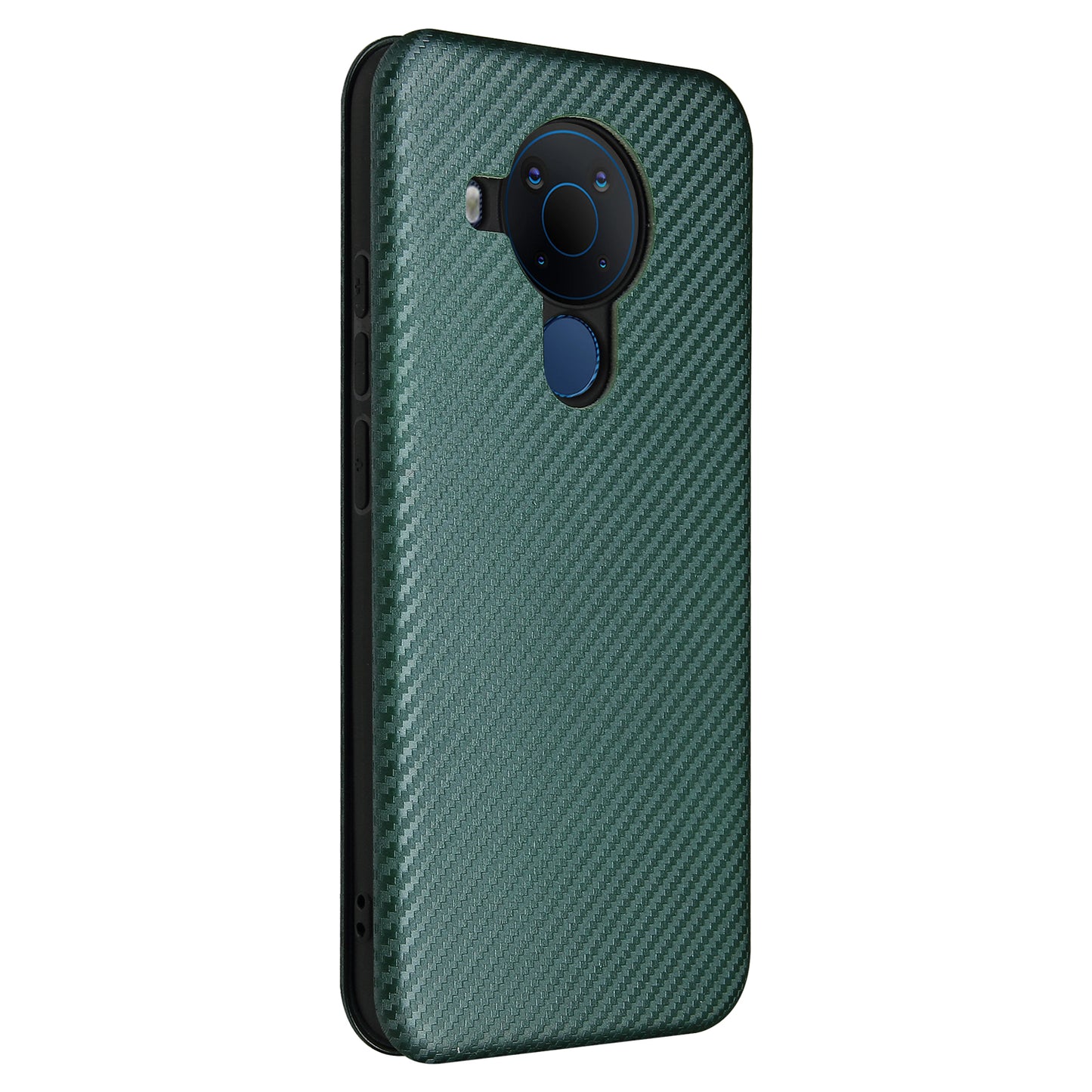 Carbon Fiber Texture Stand Cover for Nokia 5.4 Auto-absorbed Leather Case