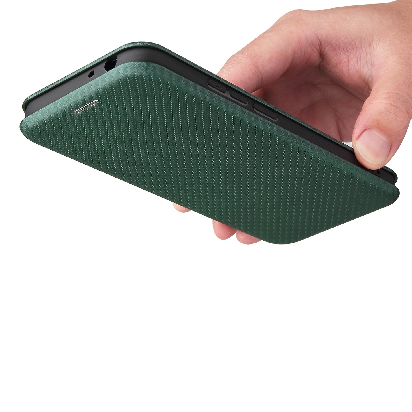 Carbon Fiber Texture Stand Cover for Nokia 5.4 Auto-absorbed Leather Case