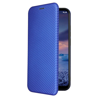Carbon Fiber Texture Stand Cover for Nokia 5.4 Auto-absorbed Leather Case