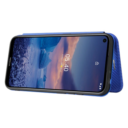 Carbon Fiber Texture Stand Cover for Nokia 5.4 Auto-absorbed Leather Case