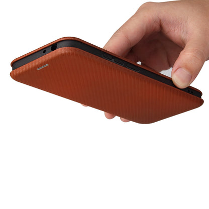 Carbon Fiber Texture Stand Cover for Nokia 5.4 Auto-absorbed Leather Case