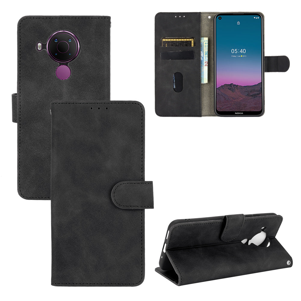 Skin-touch Protective Leather Flip Shell for Nokia 5.4 Wallet Stand Cover