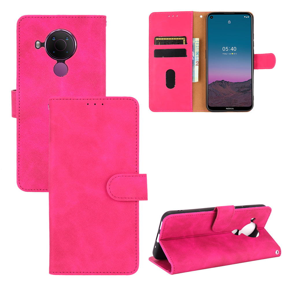 Skin-touch Protective Leather Flip Shell for Nokia 5.4 Wallet Stand Cover