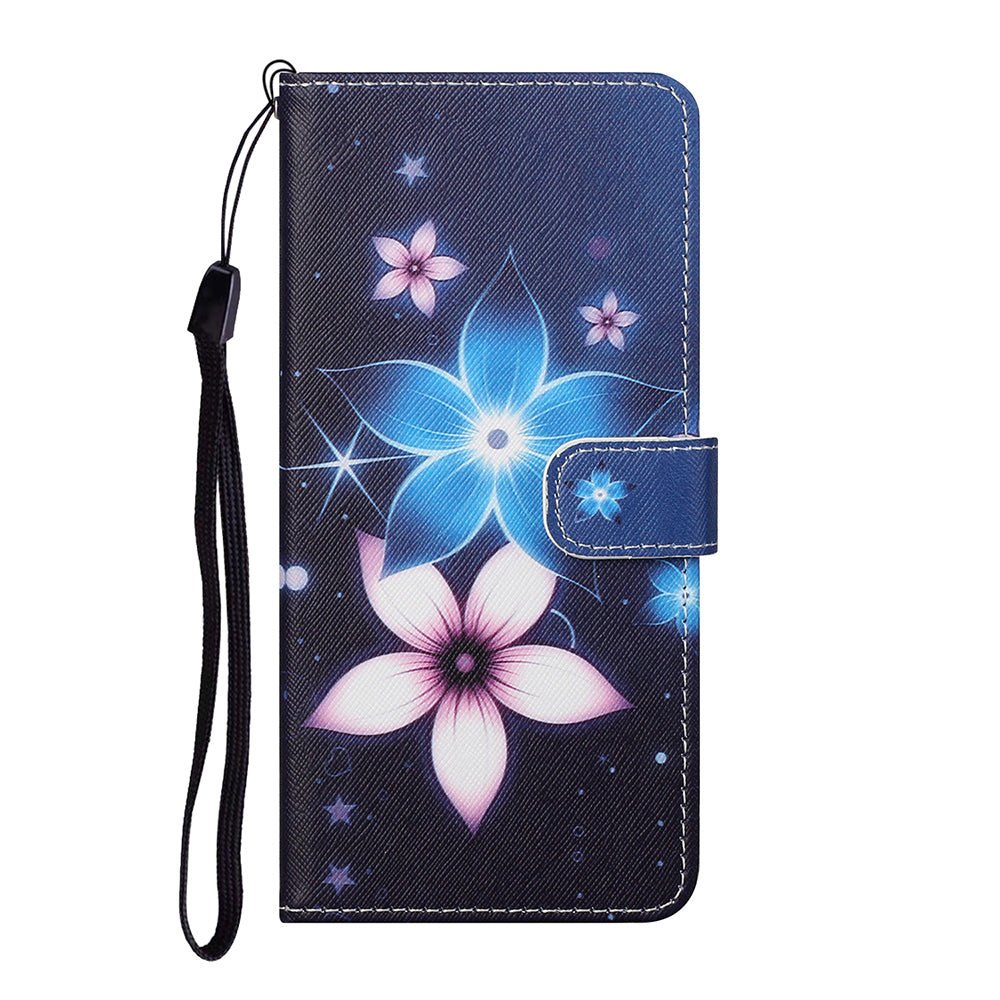 Pattern Printing for Nokia 5.4 Cross Texture Leather Wallet Case with Lanyard