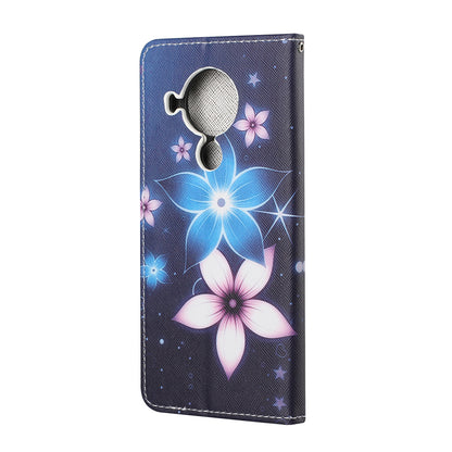 Pattern Printing for Nokia 5.4 Cross Texture Leather Wallet Case with Lanyard