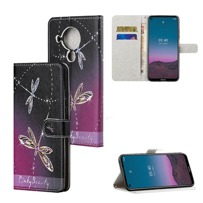 Pattern Printing for Nokia 5.4 Cross Texture Leather Wallet Case with Lanyard