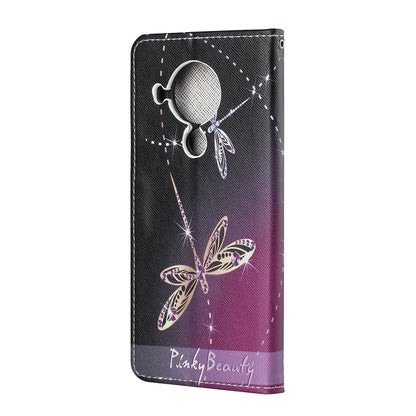 Pattern Printing for Nokia 5.4 Cross Texture Leather Wallet Case with Lanyard