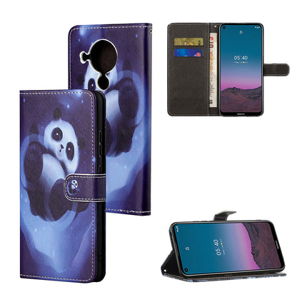 Pattern Printing for Nokia 5.4 Cross Texture Leather Wallet Case with Lanyard