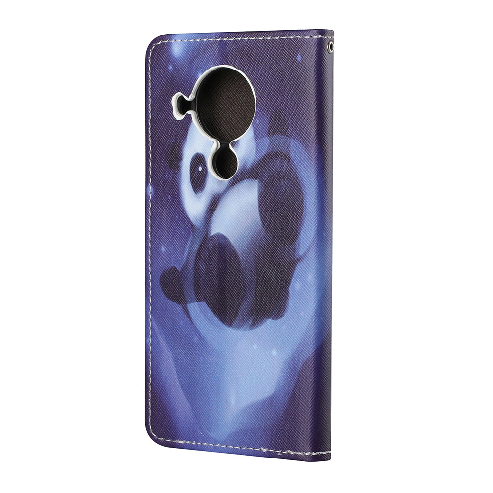 Pattern Printing for Nokia 5.4 Cross Texture Leather Wallet Case with Lanyard