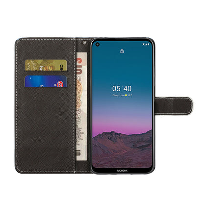 Pattern Printing for Nokia 5.4 Cross Texture Leather Wallet Case with Lanyard