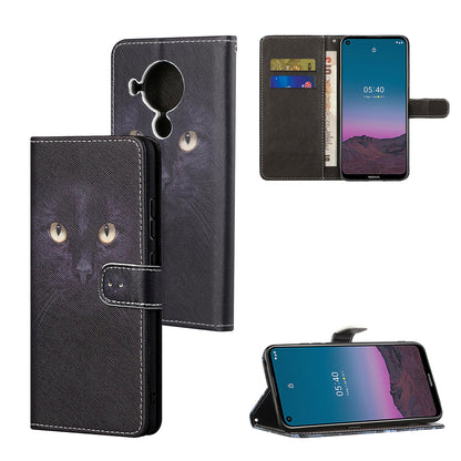 Pattern Printing for Nokia 5.4 Cross Texture Leather Wallet Case with Lanyard