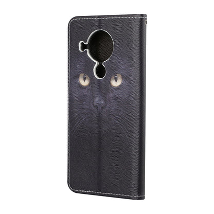 Pattern Printing for Nokia 5.4 Cross Texture Leather Wallet Case with Lanyard
