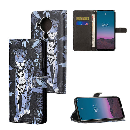 Pattern Printing for Nokia 5.4 Cross Texture Leather Wallet Case with Lanyard