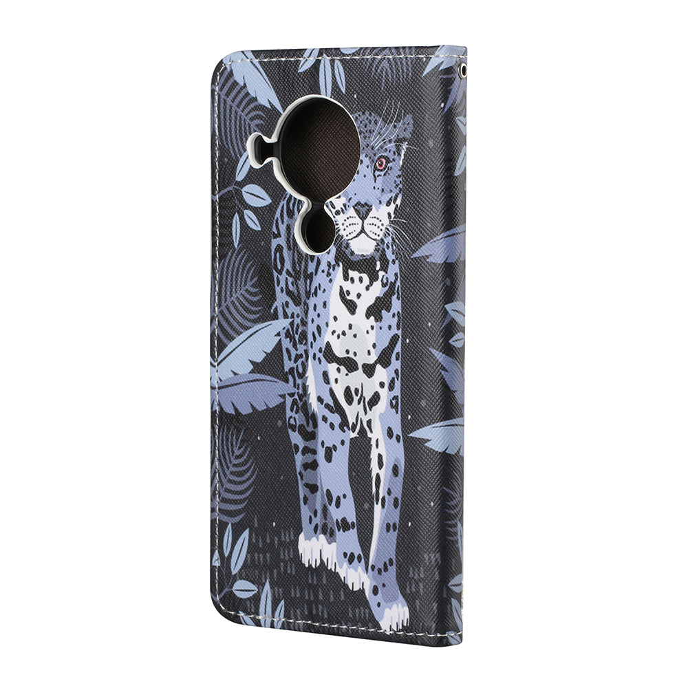 Pattern Printing for Nokia 5.4 Cross Texture Leather Wallet Case with Lanyard