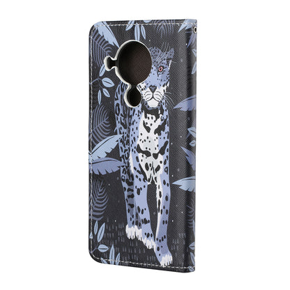 Pattern Printing for Nokia 5.4 Cross Texture Leather Wallet Case with Lanyard