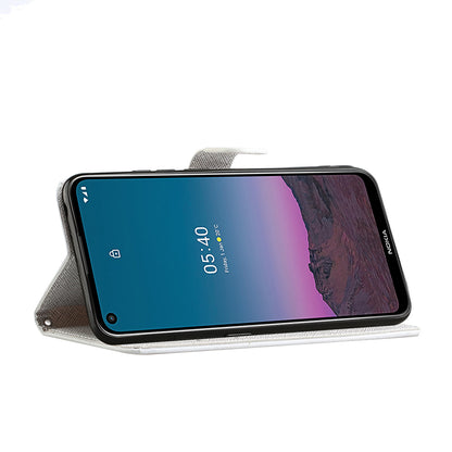 Pattern Printing for Nokia 5.4 Cross Texture Leather Wallet Case with Lanyard