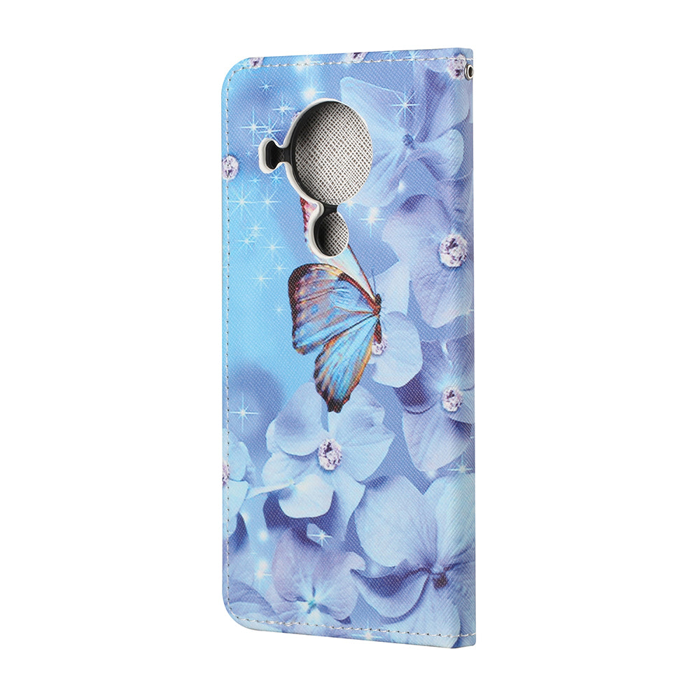 Pattern Printing for Nokia 5.4 Cross Texture Leather Wallet Case with Lanyard