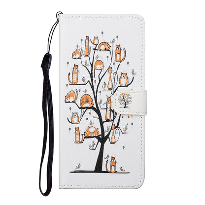 Pattern Printing for Nokia 5.4 Cross Texture Leather Wallet Case with Lanyard