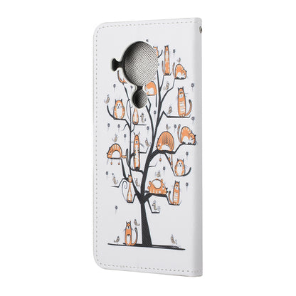 Pattern Printing for Nokia 5.4 Cross Texture Leather Wallet Case with Lanyard