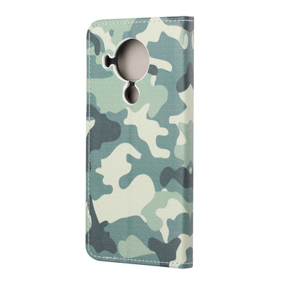 Pattern Printing Cross Texture Leather Shell for Nokia 5.4 Wallet Stand Case