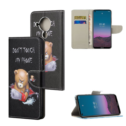 Pattern Printing Cross Texture Leather Shell for Nokia 5.4 Wallet Stand Case