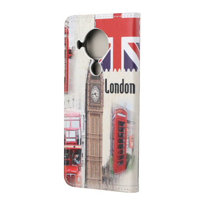 Pattern Printing Cross Texture Leather Shell for Nokia 5.4 Wallet Stand Case