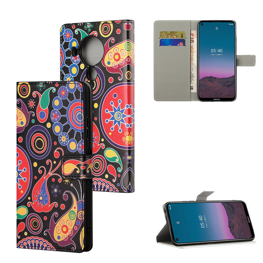 Protective Cover for Nokia 5.4 Wallet Pattern Printing Leather Phone Shell
