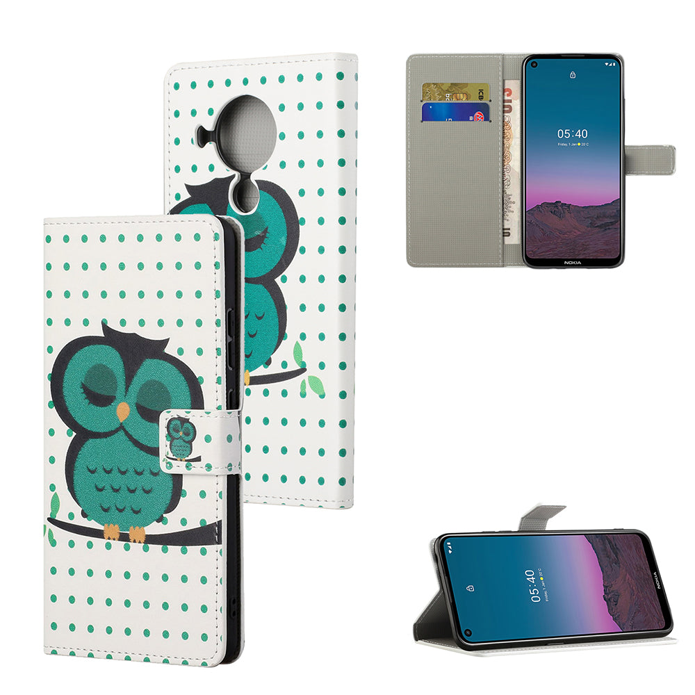 Protective Cover for Nokia 5.4 Wallet Pattern Printing Leather Phone Shell