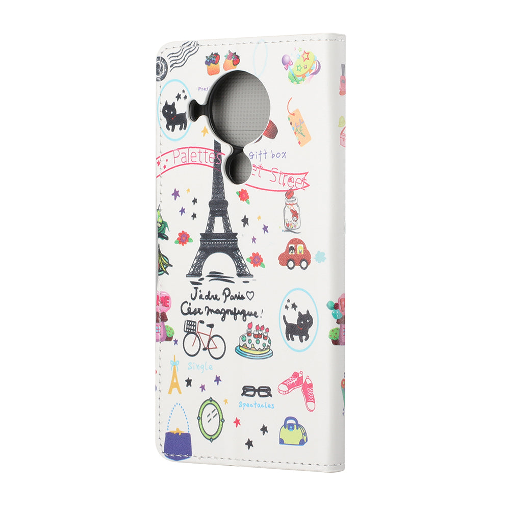 Protective Cover for Nokia 5.4 Wallet Pattern Printing Leather Phone Shell