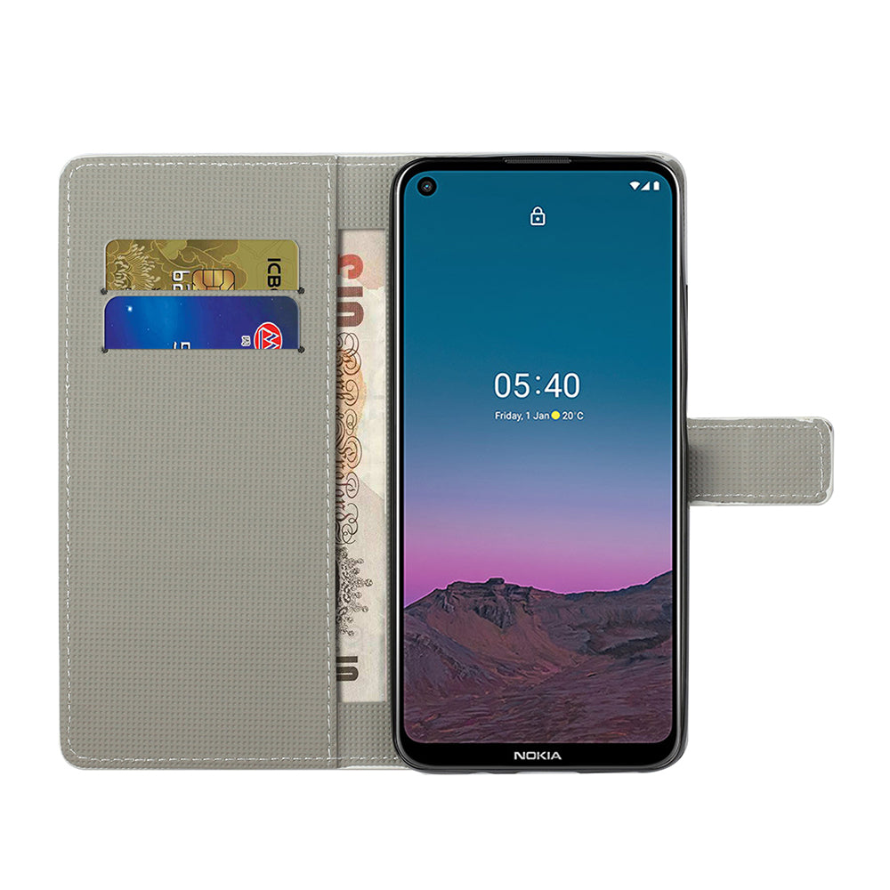 Protective Cover for Nokia 5.4 Wallet Pattern Printing Leather Phone Shell