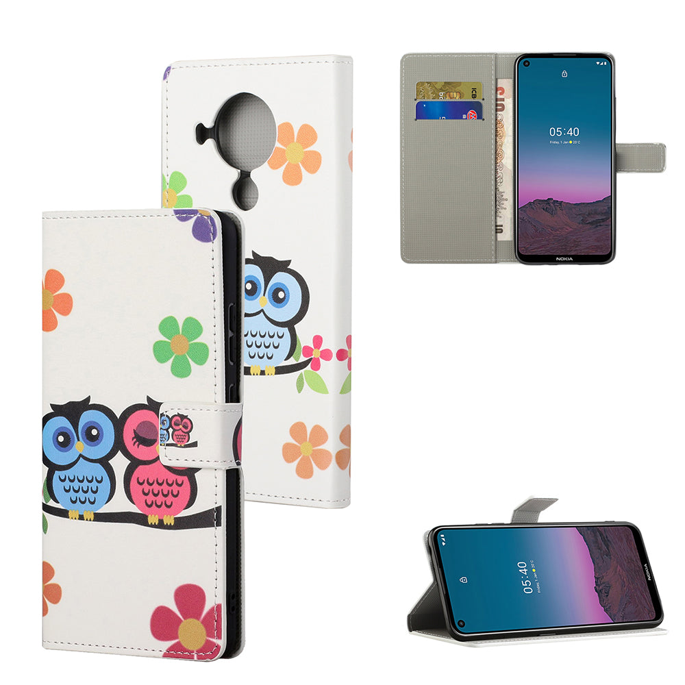 Protective Cover for Nokia 5.4 Wallet Pattern Printing Leather Phone Shell