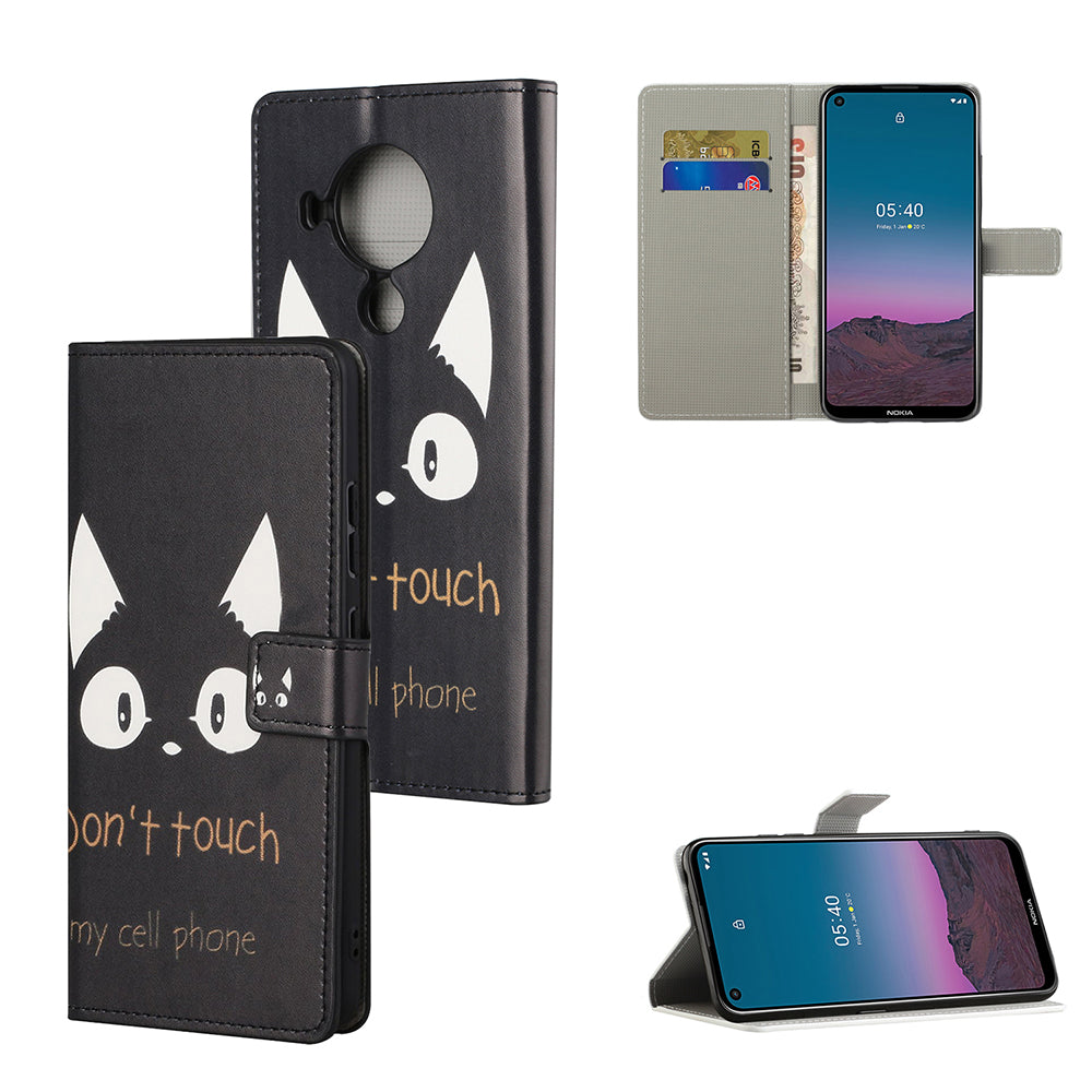 Protective Cover for Nokia 5.4 Wallet Pattern Printing Leather Phone Shell